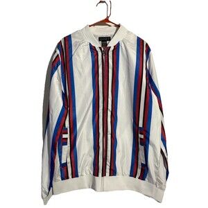 G-Net Multi-Color Striped Full Zip Windbreaker Jacket XL